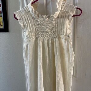 Anthropologie White Crochet Summer Time Blouse